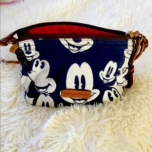 Dooney and bourke Disney Mickey fabric navy pouch purse Hobo Satchel mini bag